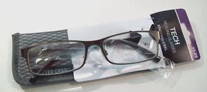 New Men's Foster Grant Stainless Steel Tech Reading Glasses +1.25, Drew GUN - Picture 1 of 5