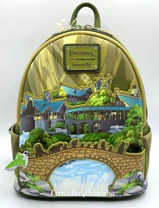 NUOVO Loungefly Il Signore degli Anelli RIVENDELL Mini Zaino Arwen Aragorn ESCLUSIVO - Foto 1 di 14