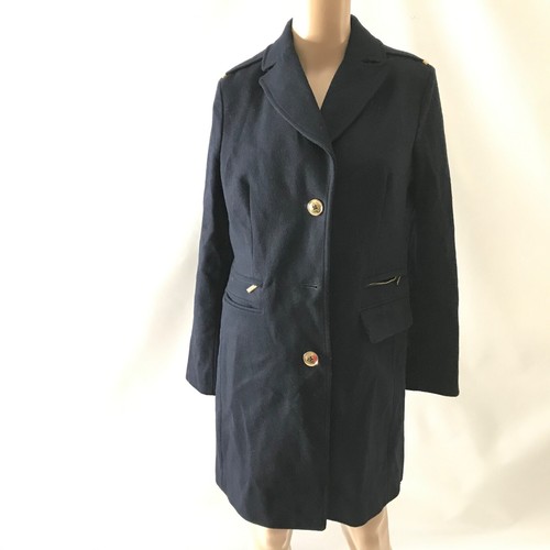 Michael Michael Kors cappotto donna lana pavone giacca monopetto taglia S blu