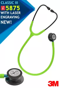 Estetoscopio 3M Littmann Classic III verde lima, vástago azul - grabado láser gratuito - Imagen 1 de 22