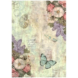Stamperia A4 RICE PAPER - WONDERLAND - FLOWERS & BUTTERFLIES, Decoupage - Picture 1 of 1
