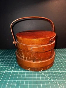 Antike Stabholz Firkin Brotdose - Bild 1 von 10
