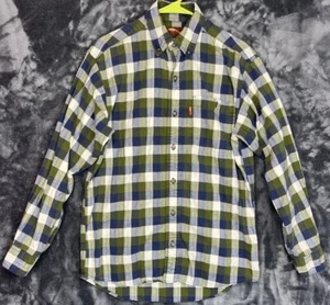 Bob Timberlake Shirt Men’s Small Green Blue Plaid Button Up Long Sleeve Casual - Picture 1 of 11