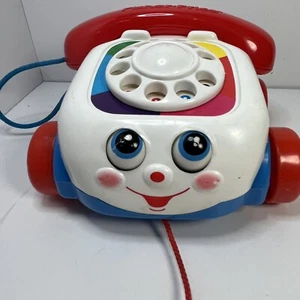 Vintage Fisher Price Chatter Telefon Zugspielzeug mit beweglichen Augen rotierend 1993 - Bild 1 von 15