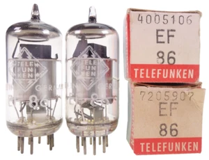2x EF86 = 6267 Telefunken silver cage Radio Pentode Röhre Tube pair NOS - Bild 1 von 7