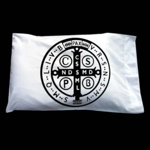 St. Benedikt Medaille Kissenbezug Baumwolle Kissenbezug Queen Size katholisch beten - Bild 1 von 1