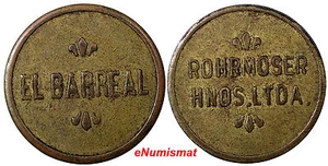 COSTA RICA EL BARREAL ROHRMOSER HNOS LTD COFFEE TOKEN 22 mm R-SJS 34 (8619) - Picture 1 of 3