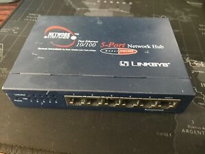 Linksys Fast Ethernet 10/100 5-PORT Network Hub Model: NH1005 ver 2.1