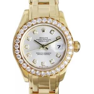 ROLEX Ladies 18kt Gold PearlMaster Silver Diamond MASTERPIECE 80298 SANT BLANC - Picture 1 of 8