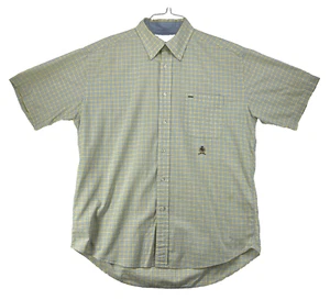 Camisa de algodón Tommy Hilfiger para hombre talla L a cuadros manga corta con botones - Imagen 1 de 9
