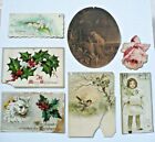 Antique ca.1900 Postcards Christmas Paper Pictures Lot of 7 