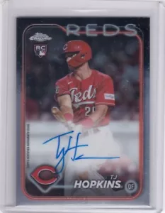 2024 TOPPS CHROME #RA-TH TJ HOPKINS AUTOGRAPH R/C-REDS - Picture 1 of 2