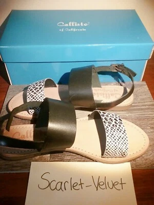 Sapatos femininos Callisto of California 6M Avishi de couro padrão cobra preto novo na caixa  - Imagem 1 de 4