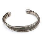 Designer Overlapping Chainmail Torque 925 Sterling Silver Bangle