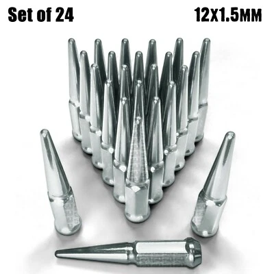 (24) 4.5" Spike Lug Nuts 12x1.5 Acorn fit Toyota Chevrolet Isuzu GMC Hummer 6CH1 - Image 1 of 4