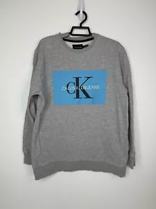 Calvin Klein Sweatshirt Youth L/G (14/16) Logo Pullover Crewneck Logo Gray - Picture 1 of 9