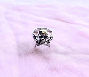 Anillo de acero inoxidable para hombre gótico motociclista calavera cruz regalo unisex genial 3180 - Imagen 1 de 3