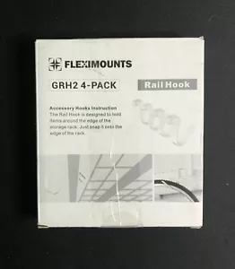 FLEXIMOUNTS GRH2 4 Pack Mounted Storage Rack Hooks (White) - Picture 1 of 1