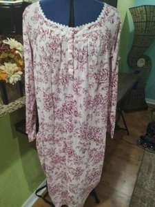 Croft and Barrow ballerina extra soft long sleeved nightgown size large - Picture 1 of 4