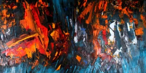 BUNT Moderne Ölgemälde Abstrakt Leinwand XL Bild KUNST von Bozena Ossowski - Bild 1 von 13
