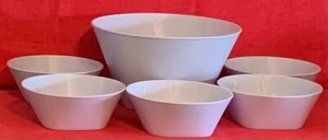 Bodum USA 6 Piece Salad Bowl Set Dove Gray - Serving Bowl & 5 Salad Bowls EUC! - Picture 1 of 6