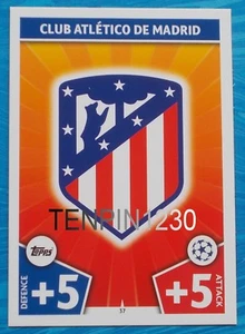 MATCH ATTAX CHAMPIONS LEAGUE 2017/2018 ATLETICO CLUB DE MADRID BADGE CREST #37 - Picture 1 of 1