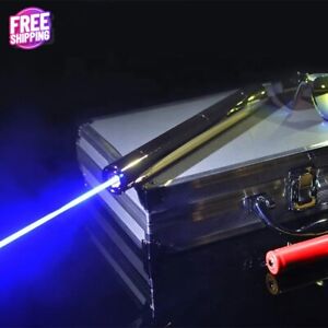 Blue Laser Pointer Match 990Miles Power Pen Beam Lazer Beam Battery+Charger+Box