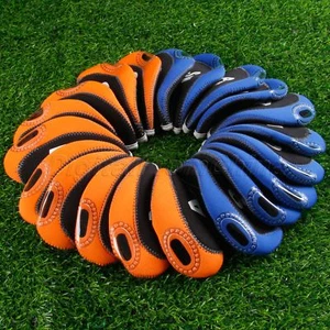 Juego de 10 cubiertas de cabeza de hierro para palo de golf talla estándar naranja/azul - Imagen 1 de 8