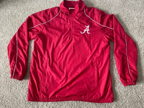 Alabama Crimson Tide Box Seat Red Pullover Windbreaker Jacket Mens 2XL Cover