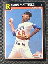 1991 Score Baseball Card Ramon Martinez #300 Los Angeles Dodgers