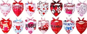 Valentines Day Dog Bandana Over the Collar Personalized Bandanas Valentine Red - Picture 1 of 4