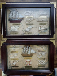 Vintage Schiffsknoten MAYFLOWER & Cutty Sark Schiff Schattenkasten gerahmtes Bild - Bild 1 von 15