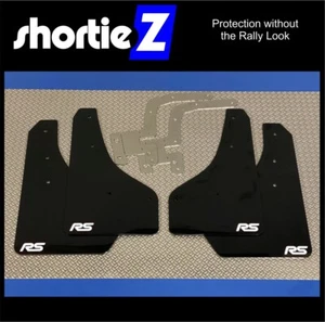 shortieZ | Mud Flaps & Fixings to fit Ford Focus RS Mk3 Black 4mm *Gloss PVC L-W - Picture 1 of 2