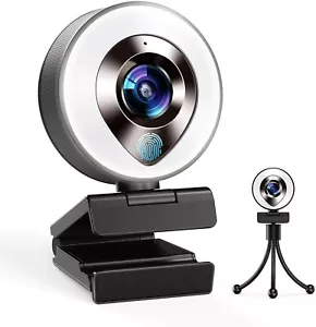 2021 CASECUBE FHD 1080P Webcam with Ring Light and Dual Mics, Adjustable Brightn - Picture 1 of 7