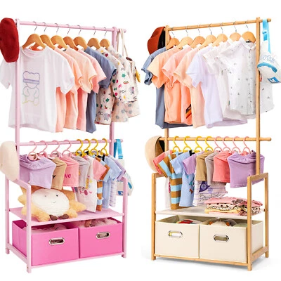 Kleiderständer für Kinder aus Bambus für Kinderzimmer und Schlafzimmer - Bild 1 von 4