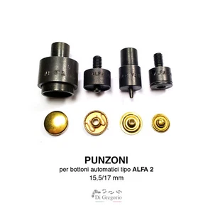 Punzone Botones A Presión Tipo Alfa 2 Kit 4 Piezas Ø 15,5 -17mm Matriz Repuesto - Imagen 1 de 5