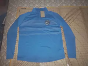 WOMENS MEDIUM LIGHT BLUE NIKE DOLPHINS ADORNED LS ZIP COLLAR SHIRT - NWT - Picture 1 of 3
