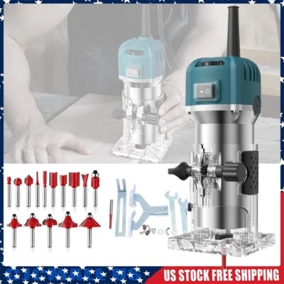 CANITU Trim Router Electric Hand Trimmer Compact Woodworking Tool 6 Variable Speed