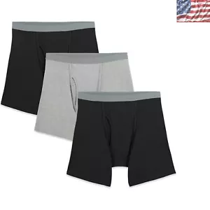 Men's Big & Tall Boxer Briefs with Elastic Flat Waistband - Assorted Colors - Picture 1 of 3
