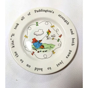 Eden Toys Coalport England Paddington Bear Plate Flying Kite Kids 1974 6,75" De colección - Imagen 1 de 4
