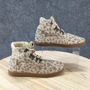 Botines Toms para mujer 7,5 beige estampado de leopardo con cordones informales de caña alta - Imagen 1 de 16