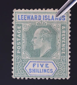 LEEWARD ISLANDS 5SH SC#28 MINT H MH OG? REGUMMED? GEBRAUCHT? - Bild 1 von 3