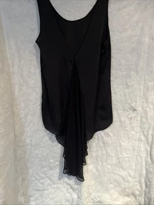 Dotti Size 12 Black Flounced Chiffon Cami Top (Length: 65-105cms) - Picture 1 of 15