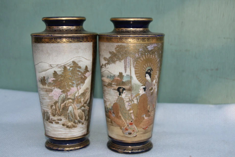 paire de vases satsuma Japon - Photo 1/4