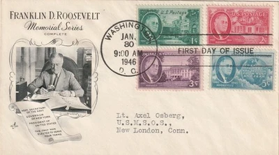 U. S. FDC Combo Cover  Scott 930-933, the set of Franklin D. Roosevelt issues - Image 1 of 2