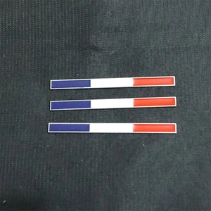 3x Chrome Silver France Flag Metal Badge Decal Emblem Sticker Coupe Turbo Engine - Picture 1 of 10