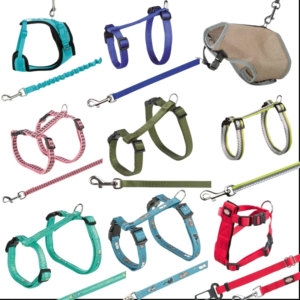 Trixie Katzengeschirr mit Leine Geschirr Katze VERSCH VARIANTEN UND FARBEN NEU - Bild 1 von 1