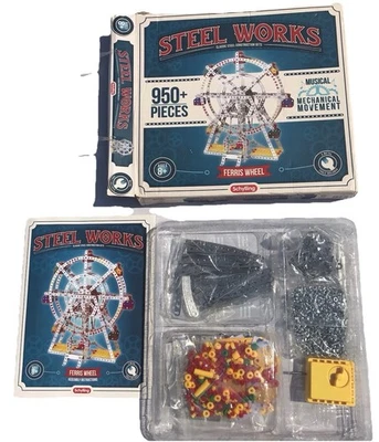 Schylling Music Ferris Wheel Steel Works Classic Construction Building Set 950pc - Image 1 of 4