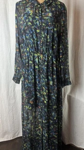 Neu mit Etikett Kensie langes Kleid halbtransparent mit Futter Pumpkin Spice Kombi schwarz Gr. XL NEU - Bild 1 von 8