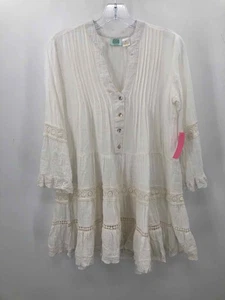 Pre-Owned DIA Collection White Size Medium Shift Short Long Sleeve Dress - Picture 1 of 3